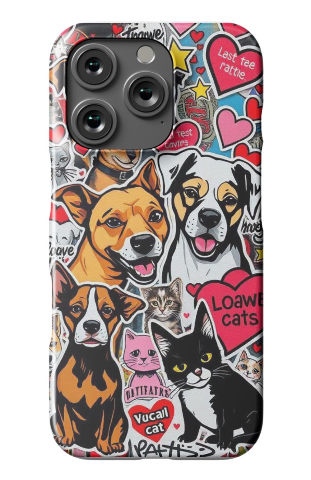 Cats And Dogs with Hearts Collage