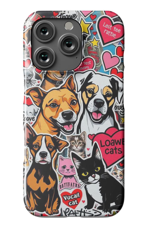 Cats And Dogs with Hearts Collage