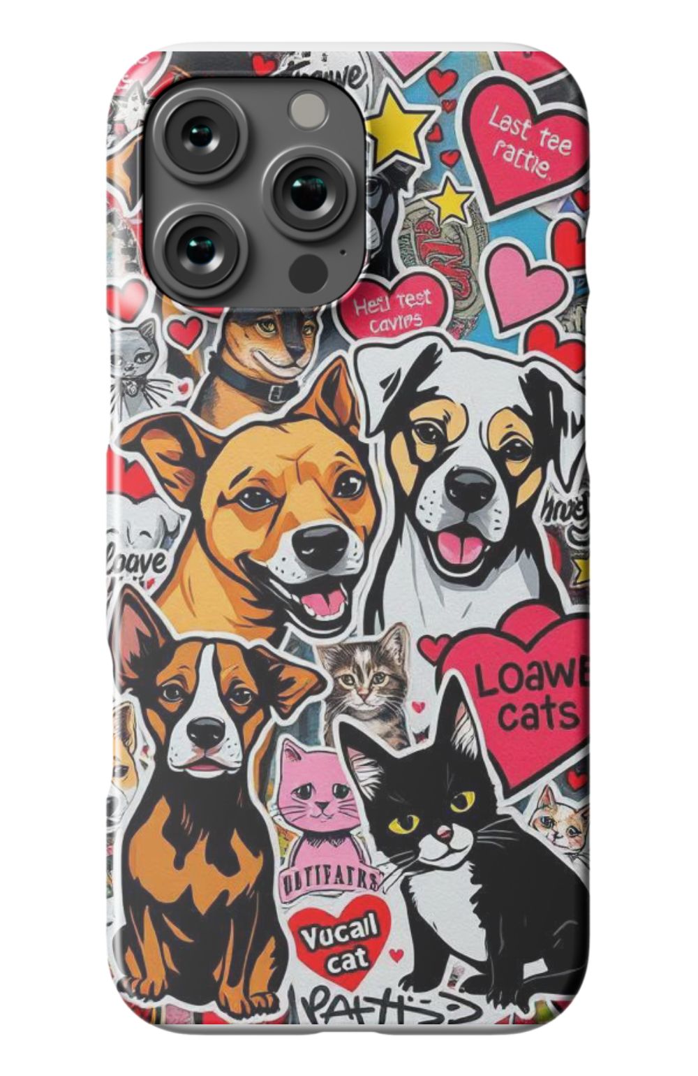 Cats And Dogs with Hearts Collage