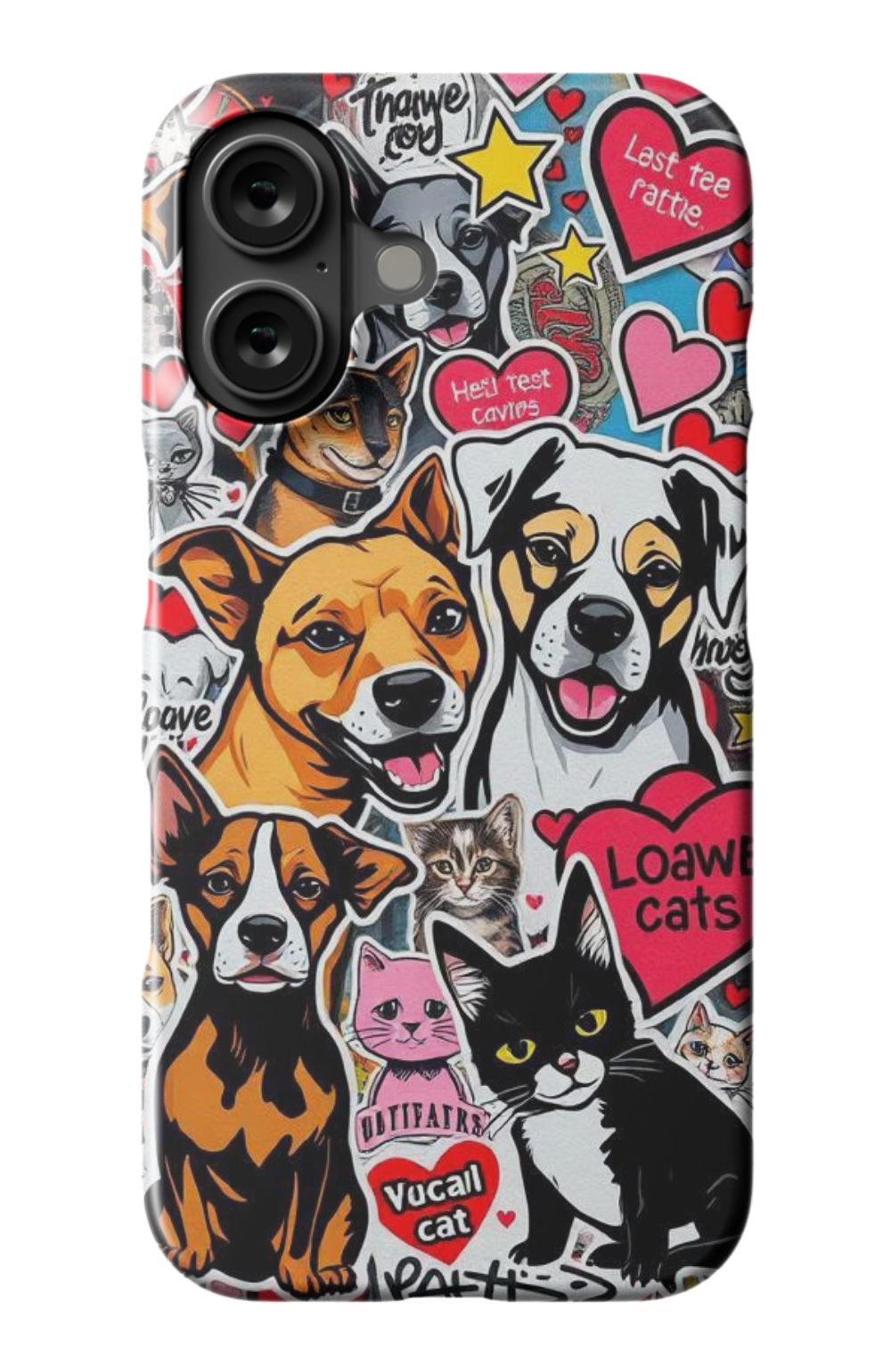 Cats And Dogs with Hearts Collage