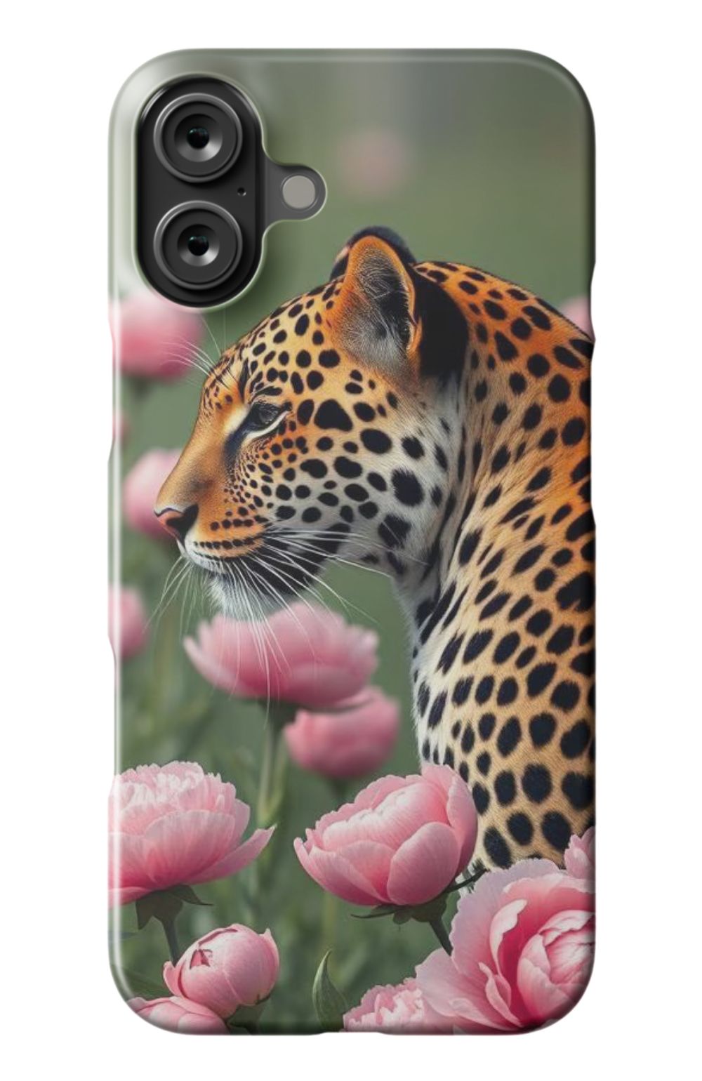 Pink Floural With On Looking Cheetah