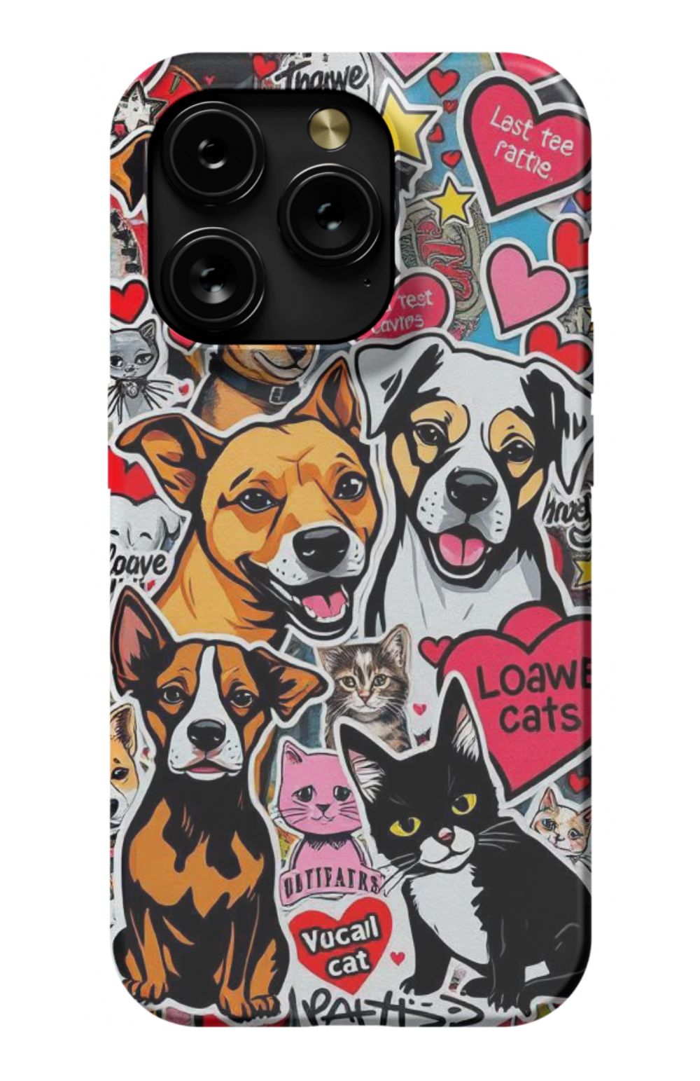 Cats And Dogs with Hearts Collage