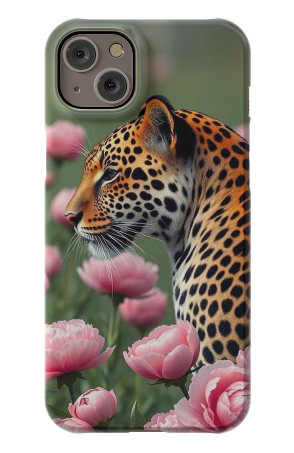 Pink Floural With On Looking Cheetah