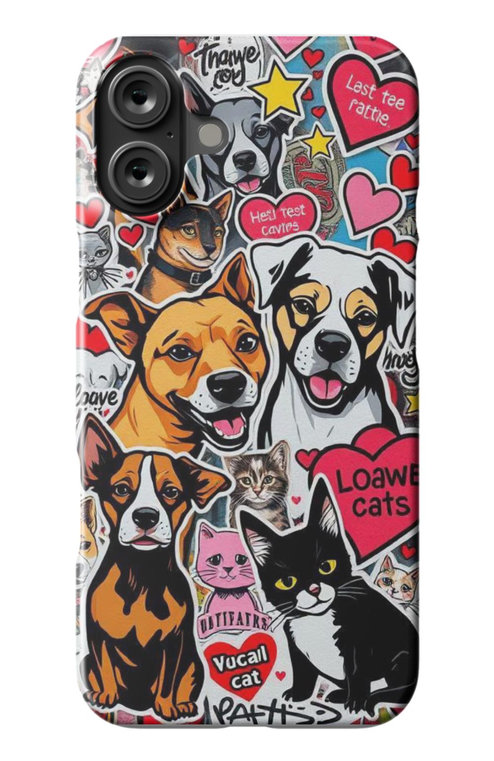 Cats And Dogs with Hearts Collage