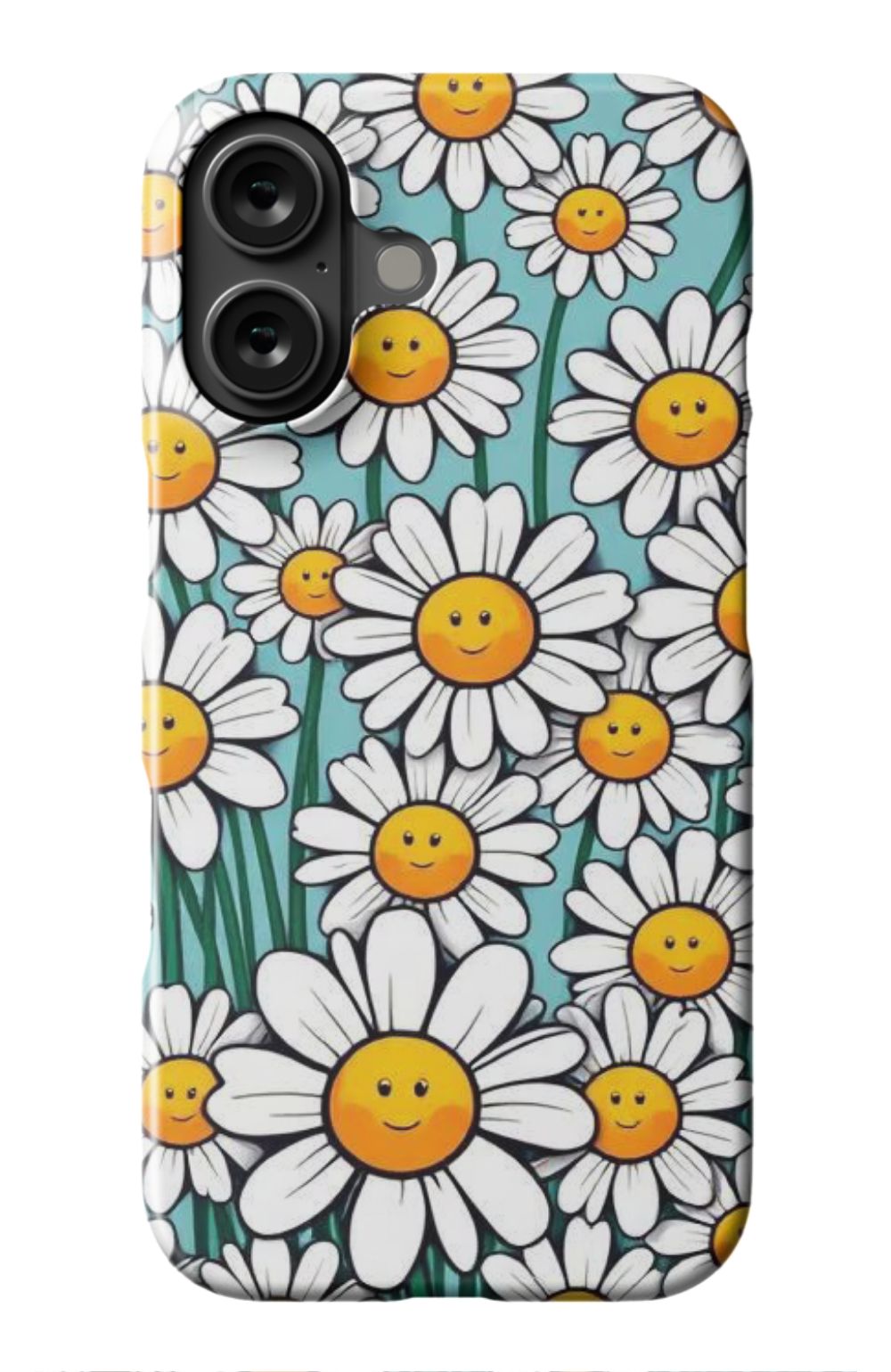 Smiley Daisy Flowers Pattern