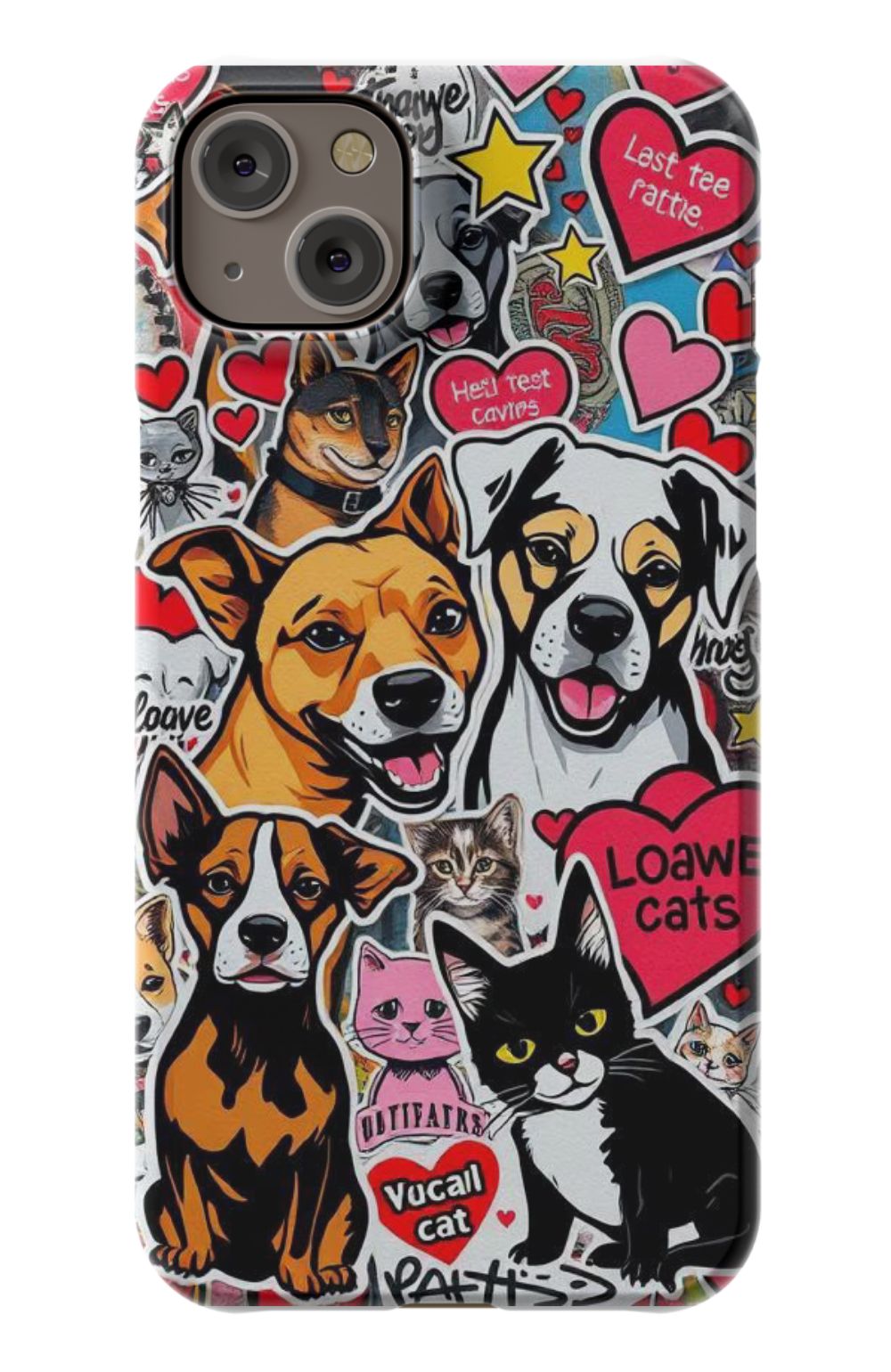 Cats And Dogs with Hearts Collage