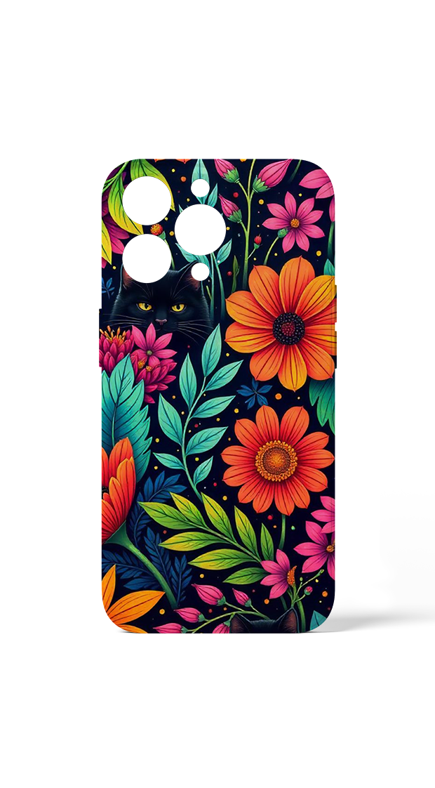 Floural Black Cat Version 2