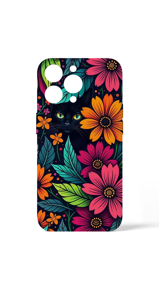 Floural Black Cat Version 3