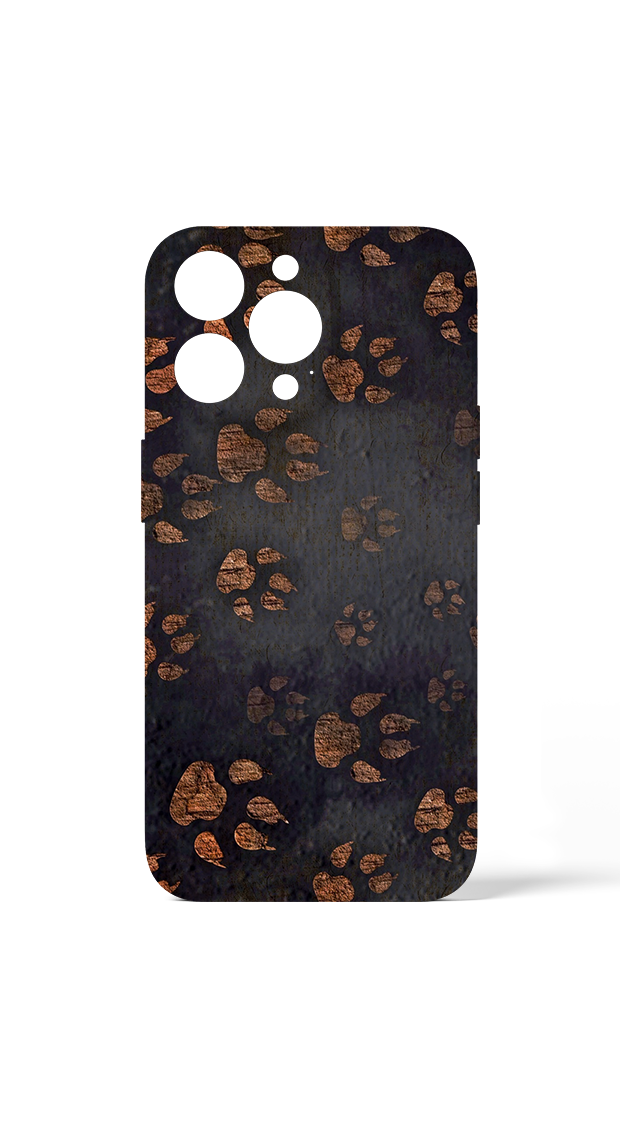 iPhone 15 Plus Dog Paws Print Case Black