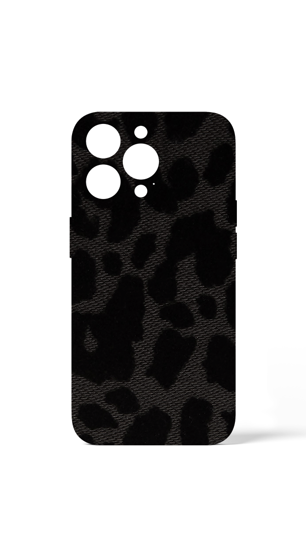 iPhone 15 Plus Leopard print Case Black