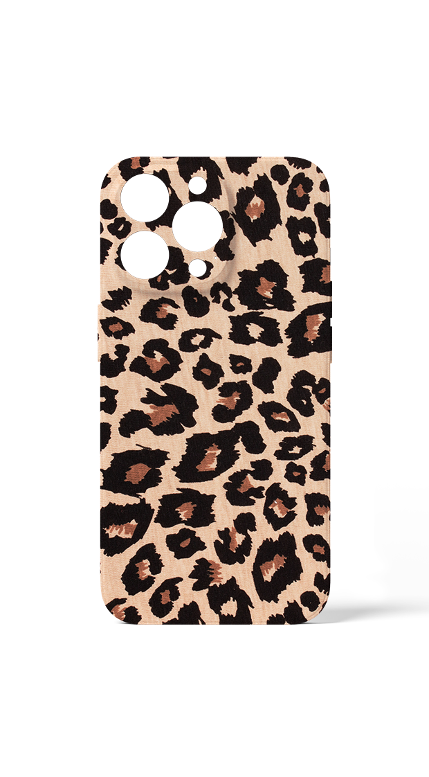 iPhone 15 Leopard Light Brown Print Case