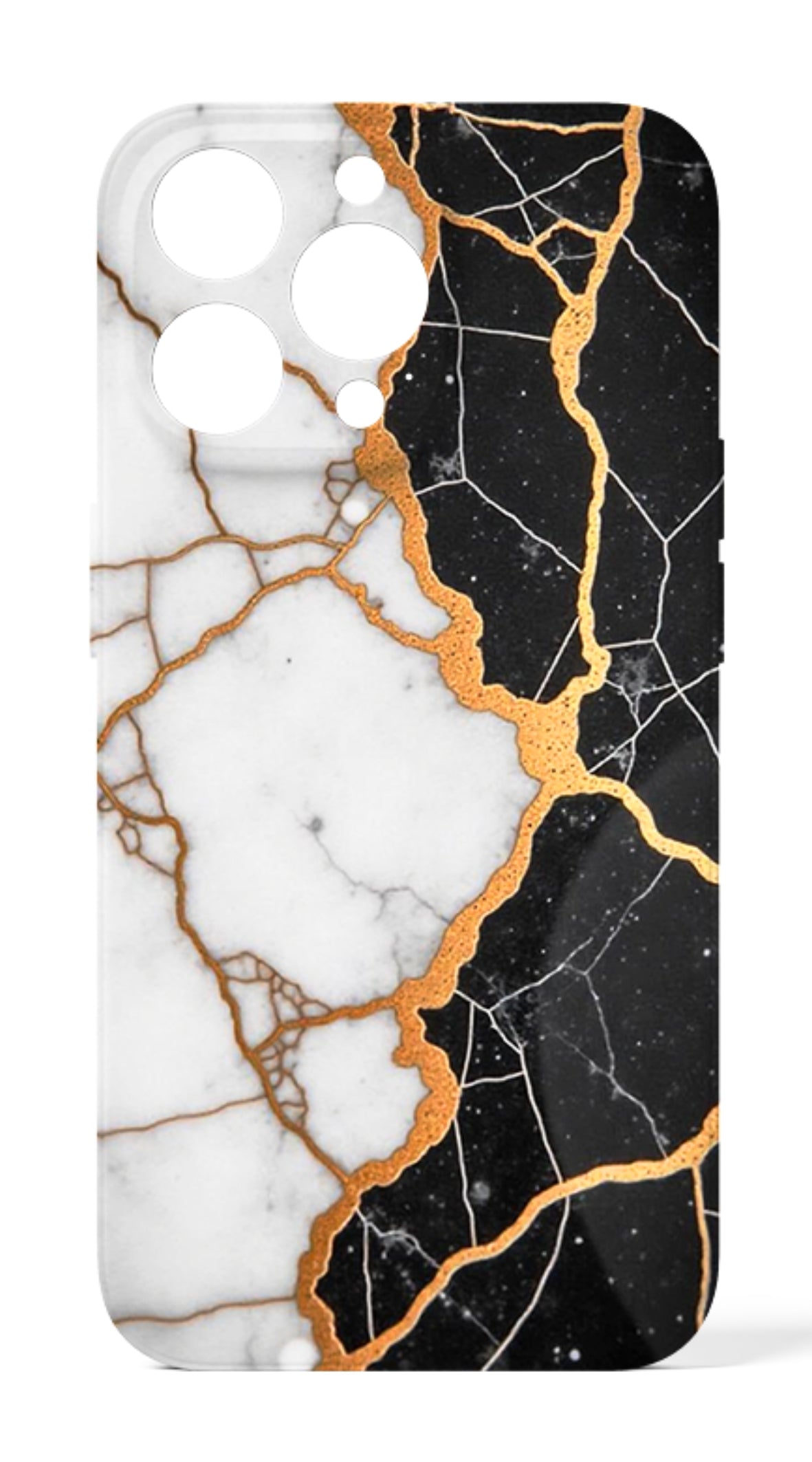iPhone 15 Plus Textured Pattern Black and White Marble Case
