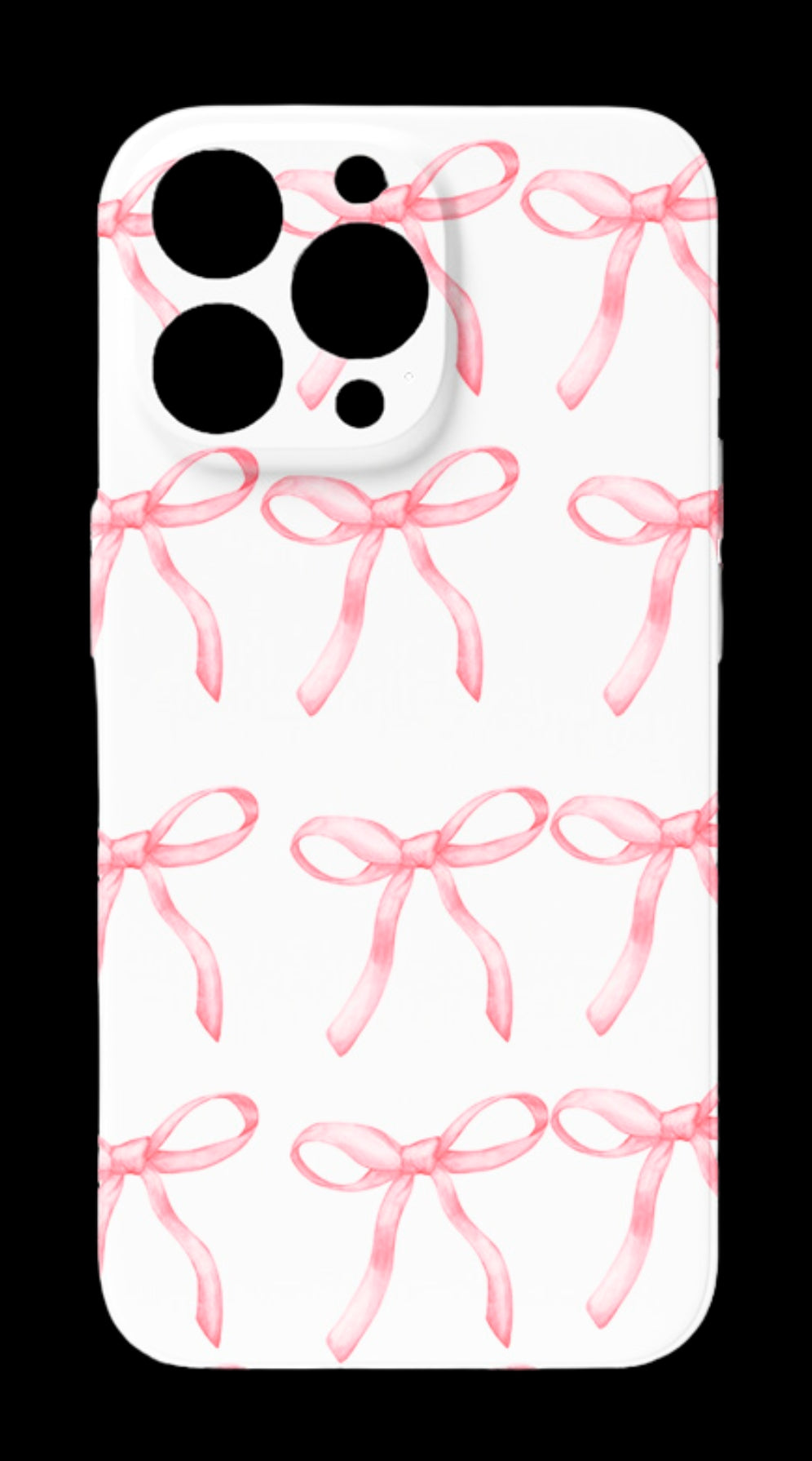 iPhone 15 Pro Pink Ribbons Design Case - White