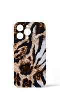 iPhone 15 Zebra Leopard background Pattern Case Brown