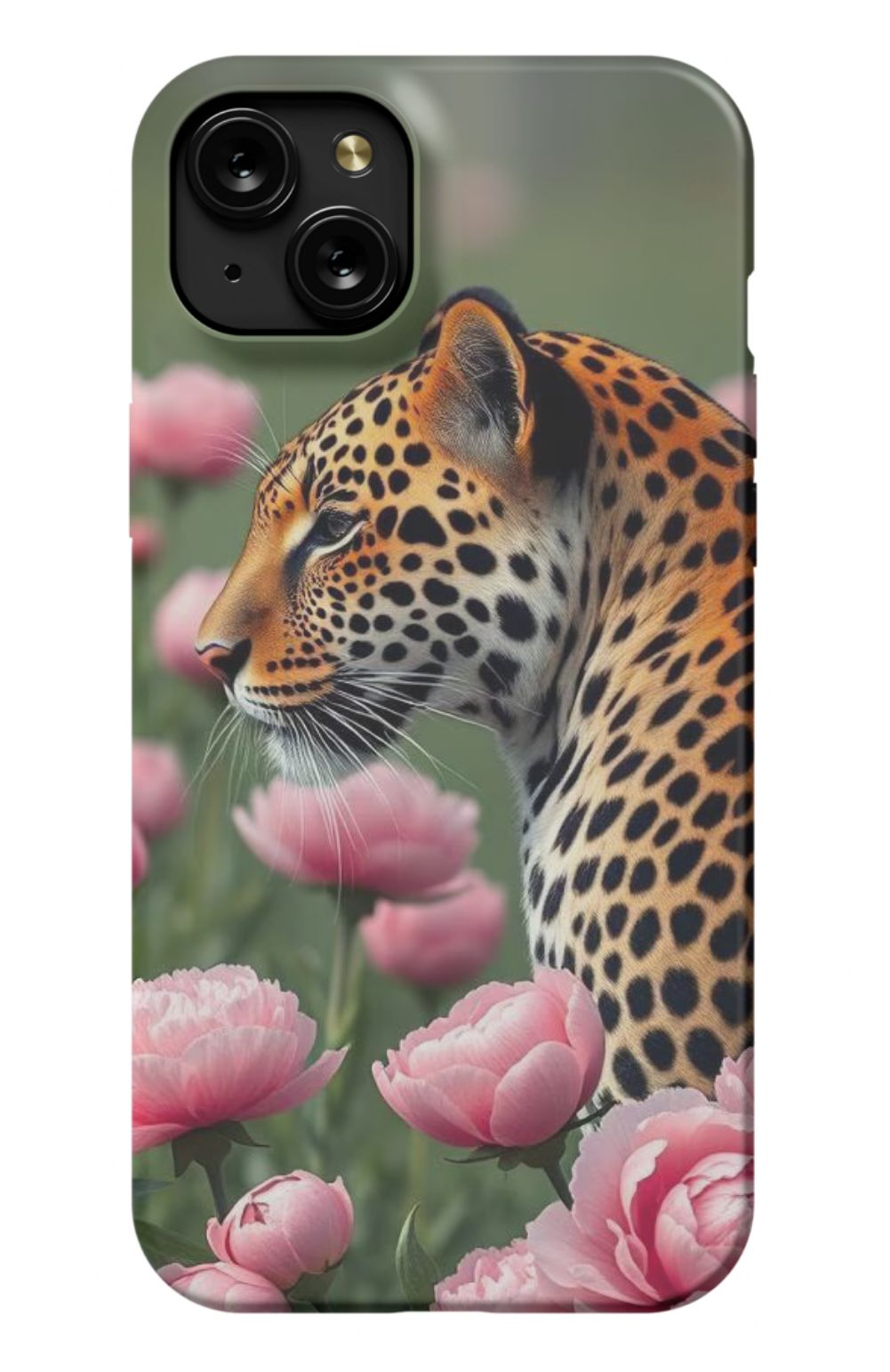 Pink Floural With On Looking Cheetah