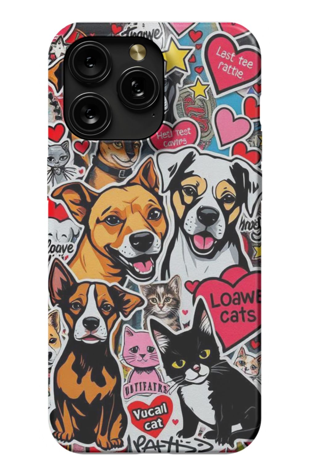 Cats And Dogs with Hearts Collage