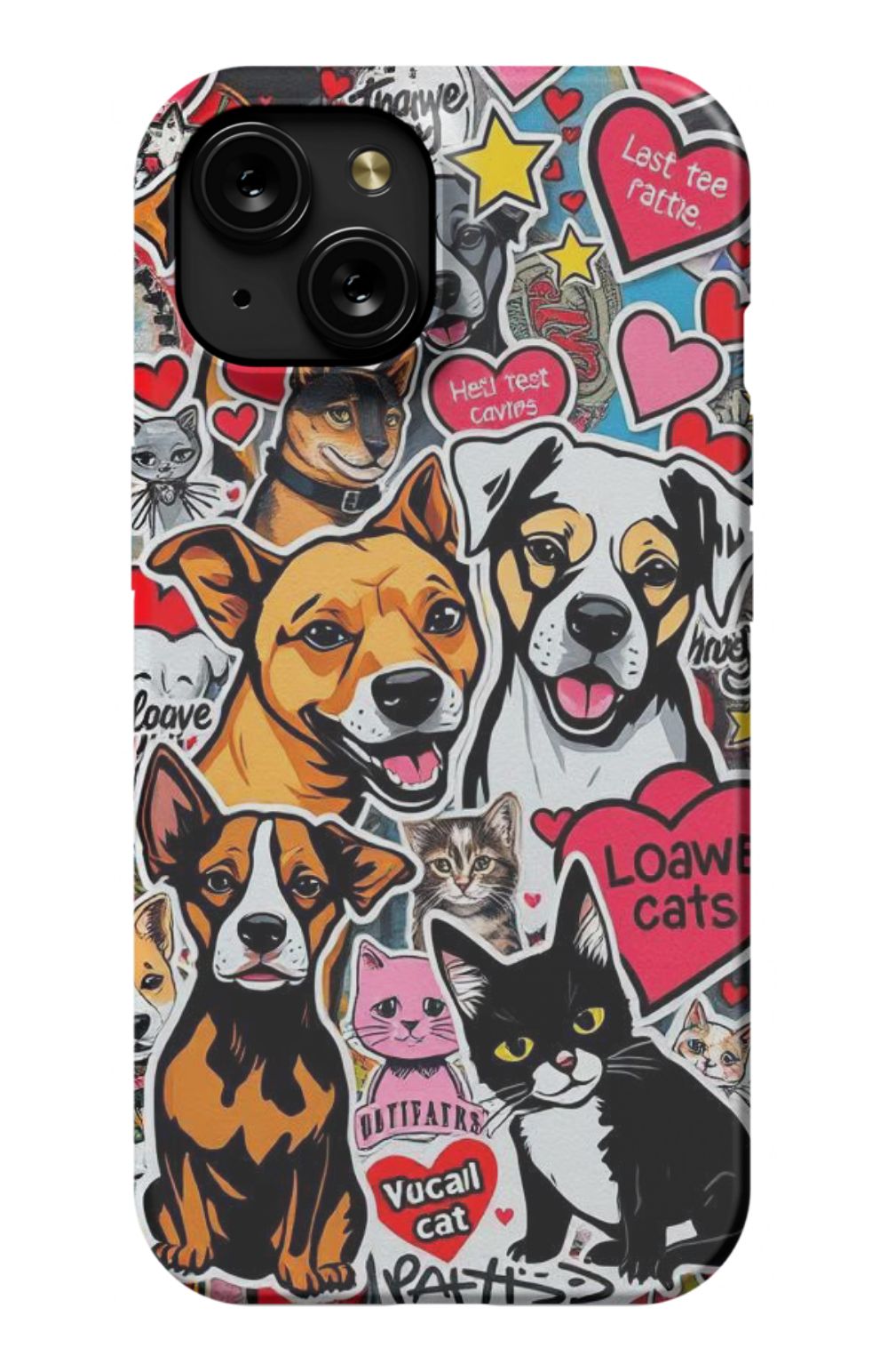 Cats And Dogs with Hearts Collage