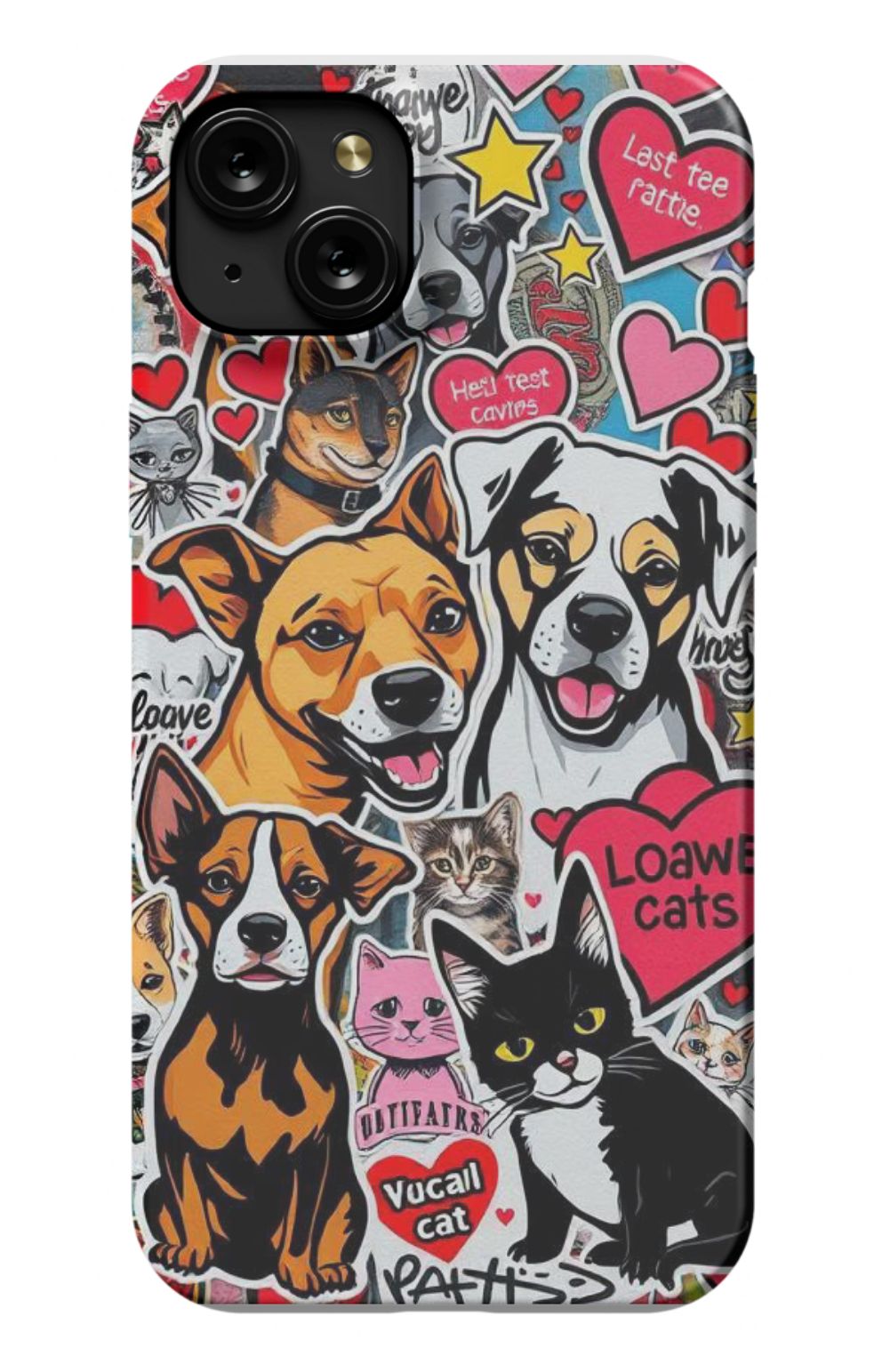 Cats And Dogs with Hearts Collage