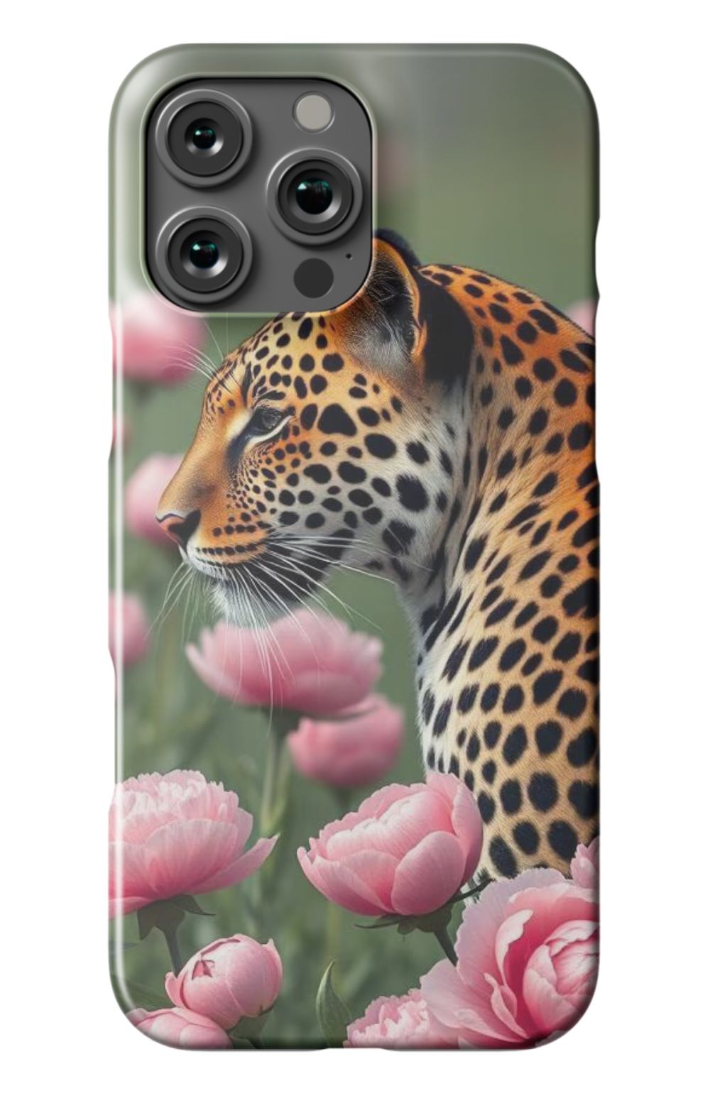 Pink Floural With On Looking Cheetah