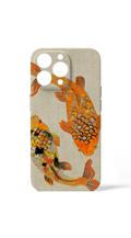 iPhone 15 Koi fish Japanese Case Beige